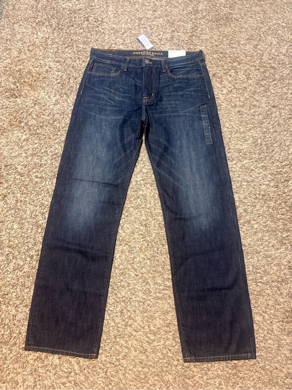 American Eagle Outfitters Men's Indigo Straight-Leg Jeans